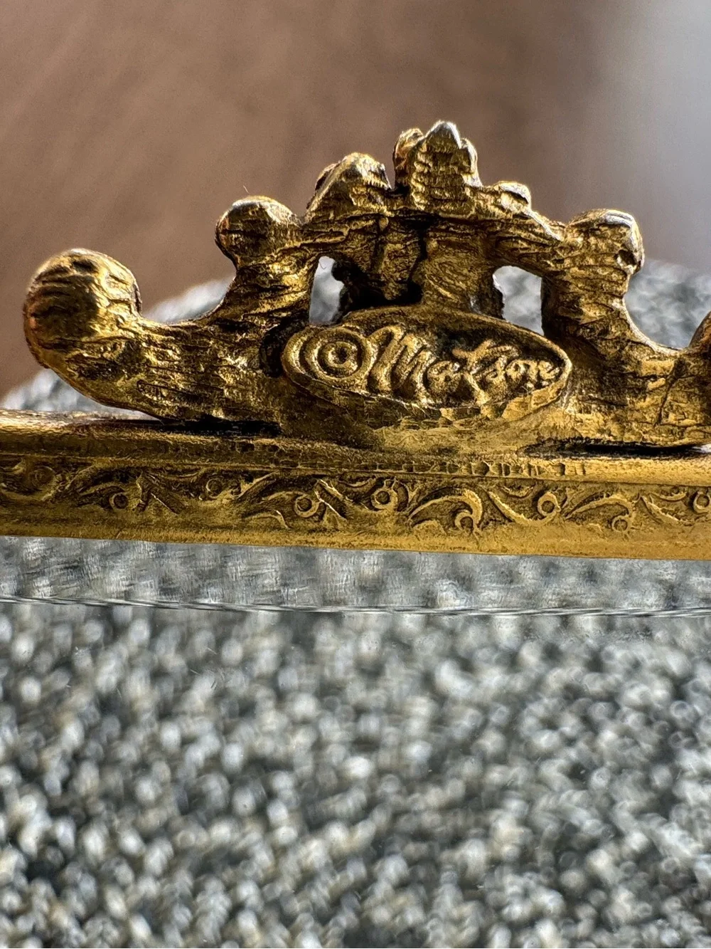 1960s Matson 24k Gold Plated Ornate Ormolu Filigree Footed Jewelry Box